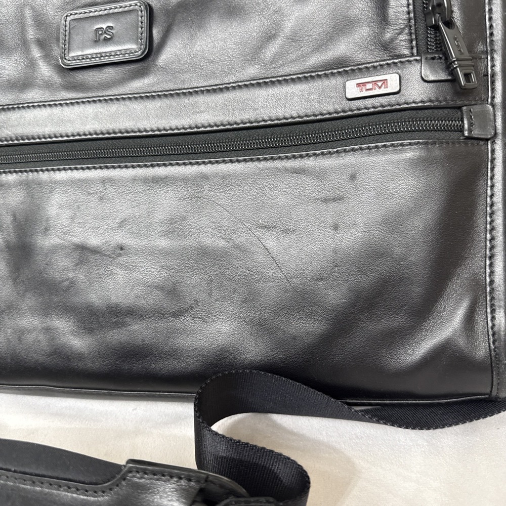 TUMI‎ Briefcase Leather Black Laptop Bag Business Travel Computer 96111DH - Picture 2 of 16